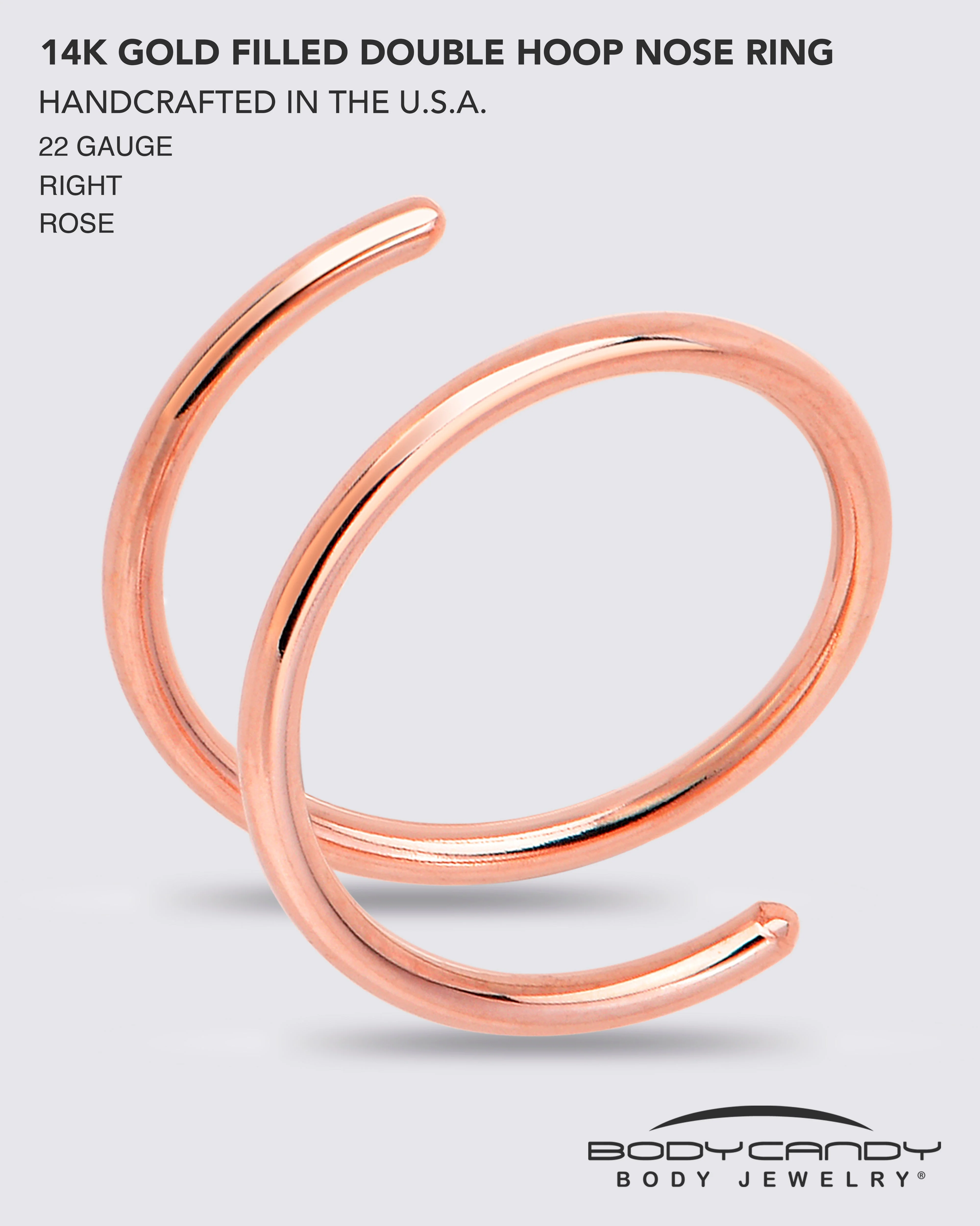 Spiral Nose Rings Double Hoop 20G - Image 11
