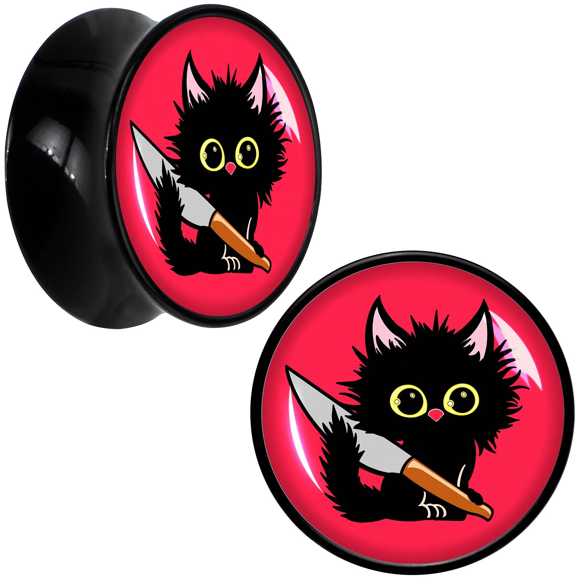 Stabby Cat Black Acrylic Saddle Plug Set by Onyx O - Image 10
