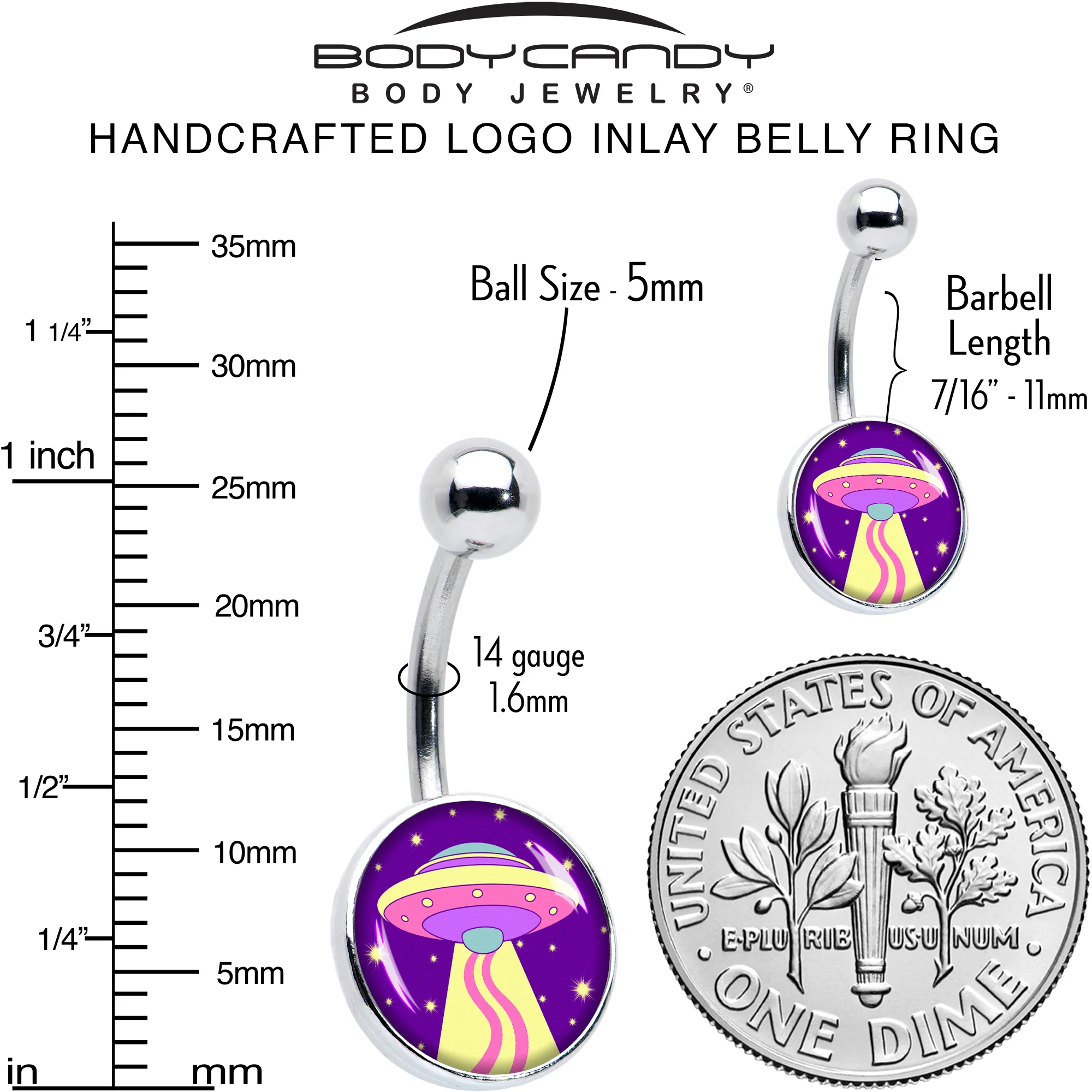 Style Space Invasion UFO Belly Ring by Onyx O - Image 6