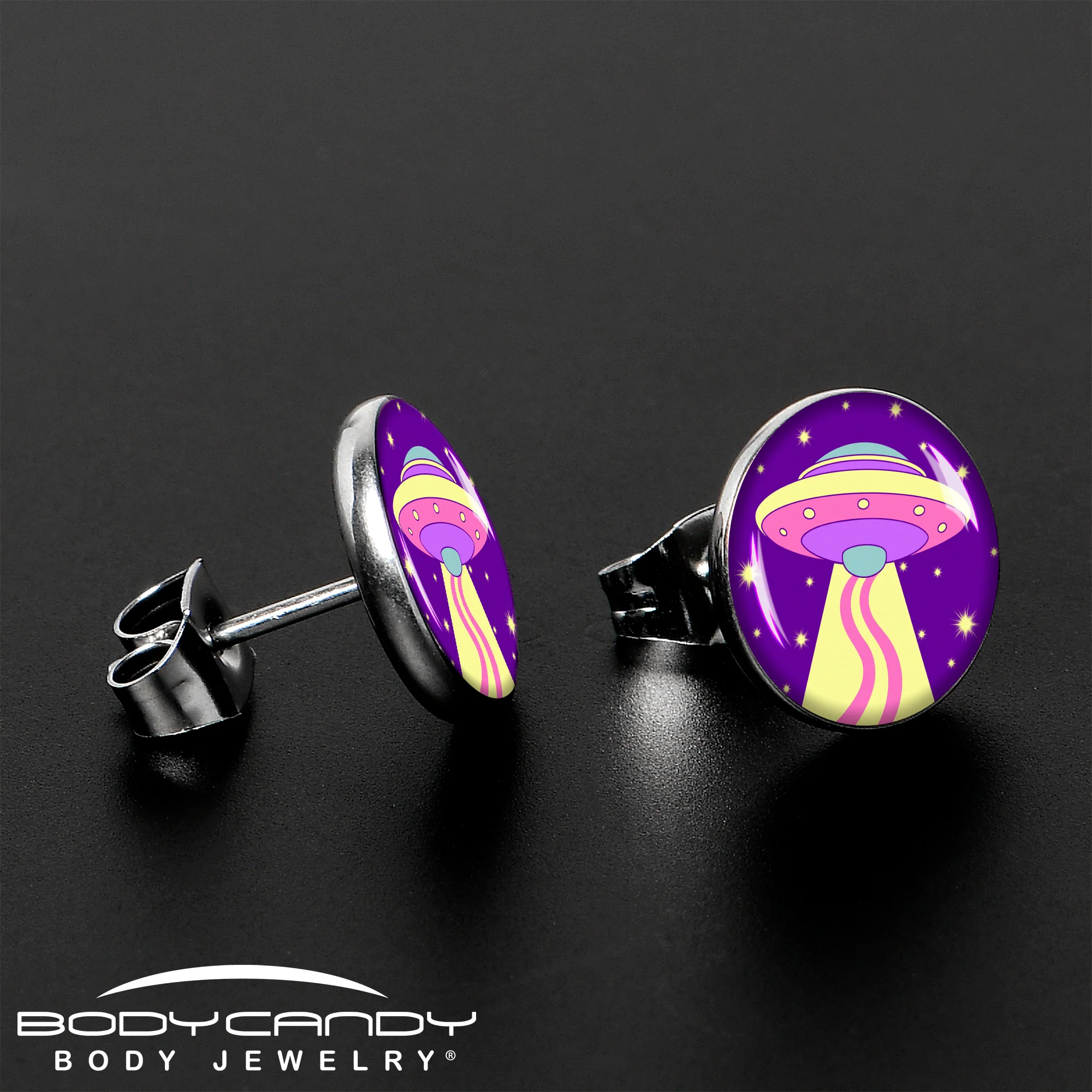 Style Space Invasion UFO Stud Earrings by Onyx O - Image 3
