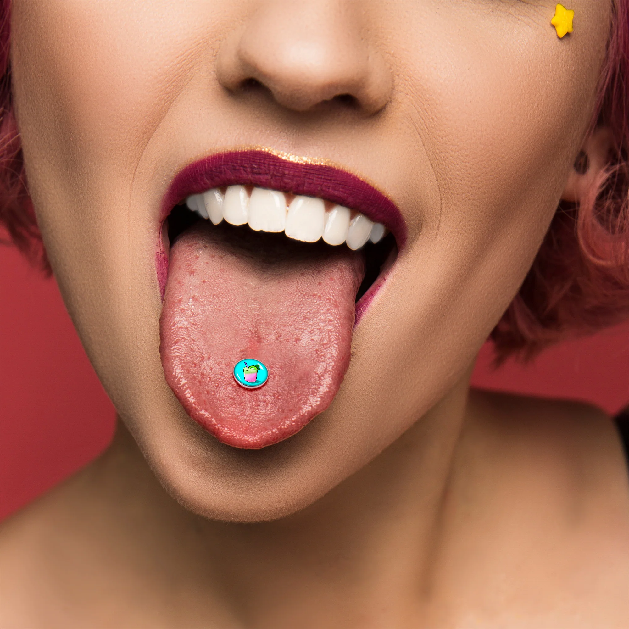 Summer Drink Barbell Tongue Ring by Onyx O - Image 6