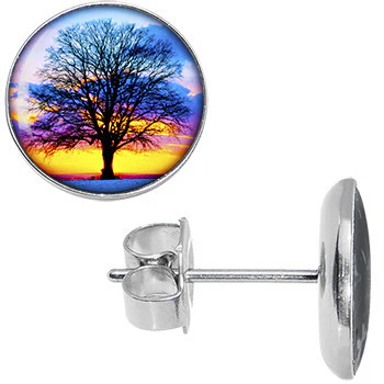 Sunset Tree Stud Earrings - Image 2