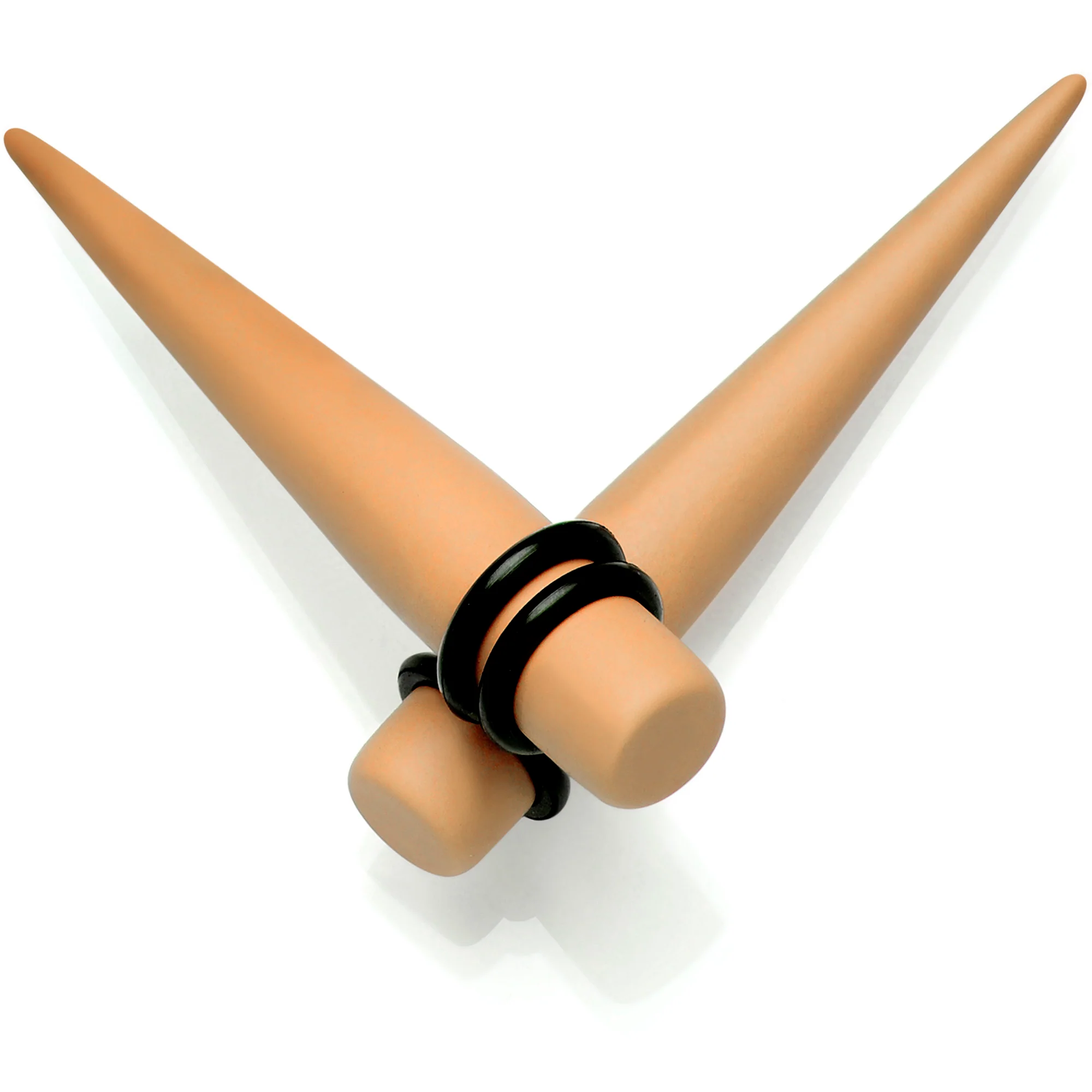 Tan Matte Acrylic Straight Taper Set 2G to 00G