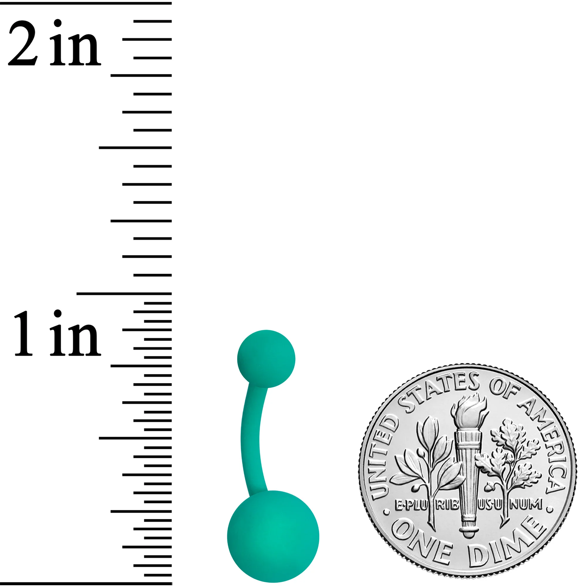 Teriffically Teal Matte Belly Ring - Image 4