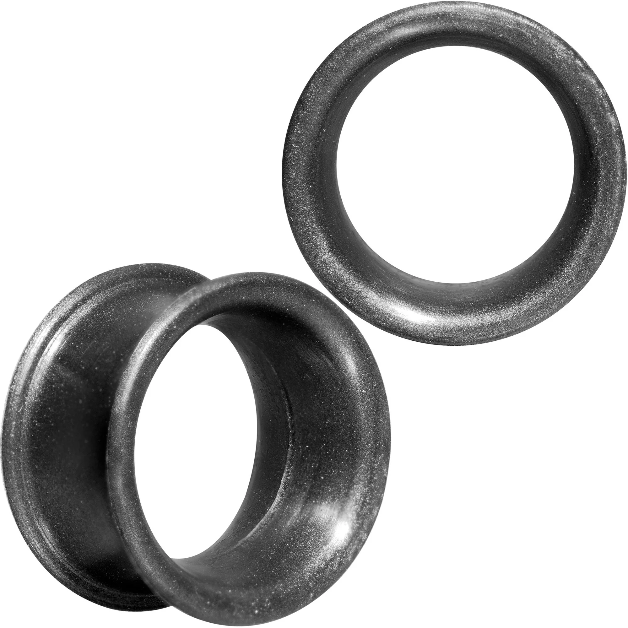 Thin Flexible Metallic Black Silicone Tunnel Plug Set 6mm to 25mm - Image 9