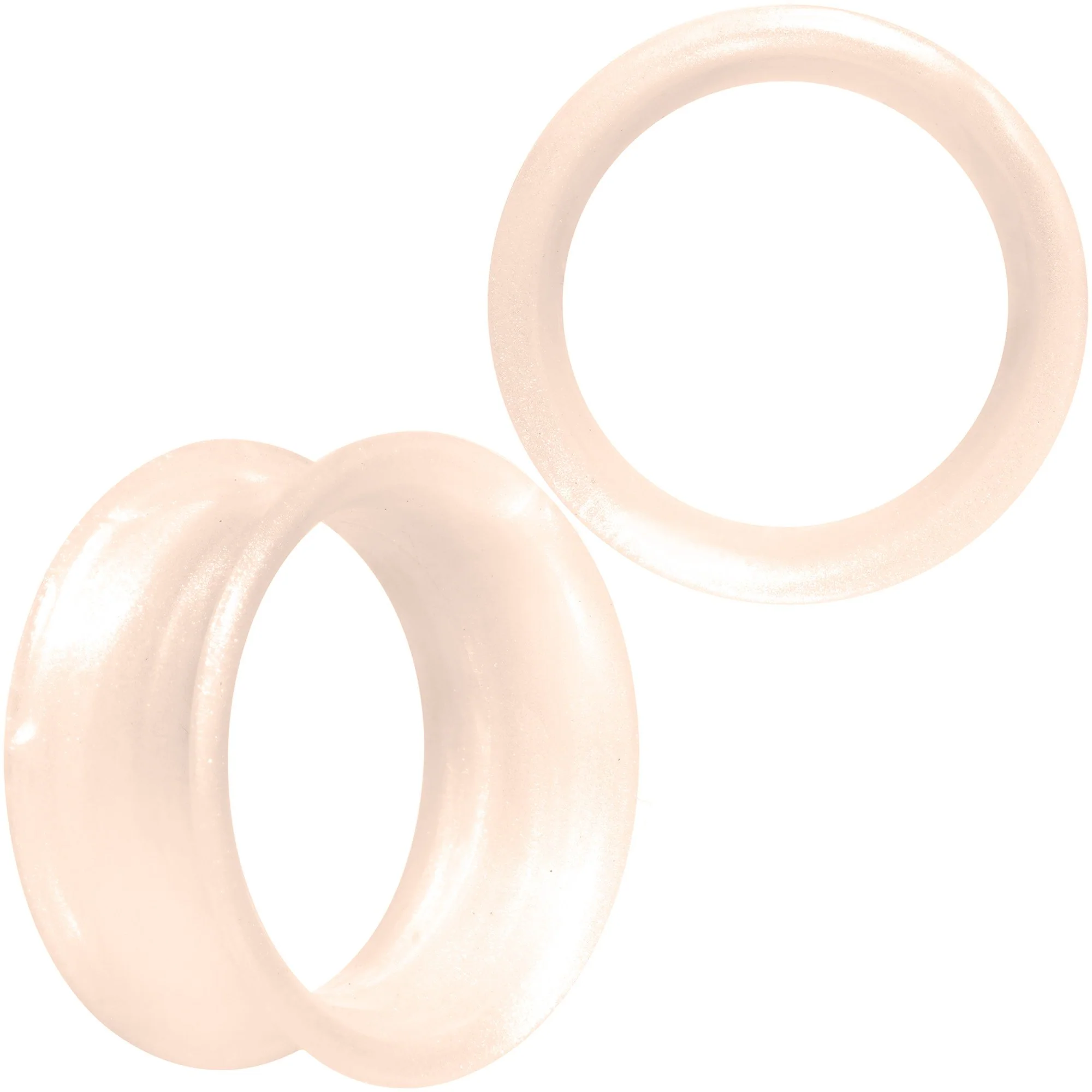 Thin Flexible Peach Silicone Tunnel Plug Set 11mm to 25mm - Image 9