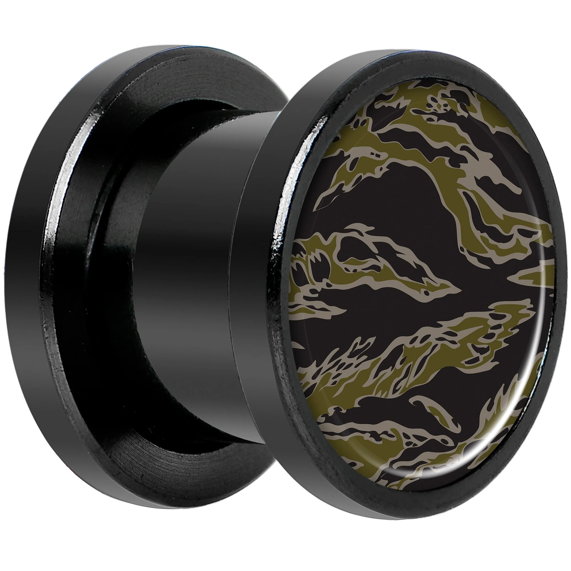 Tiger Camo Print Black Anodized Screw Fit Plug Set 00G - Image 2