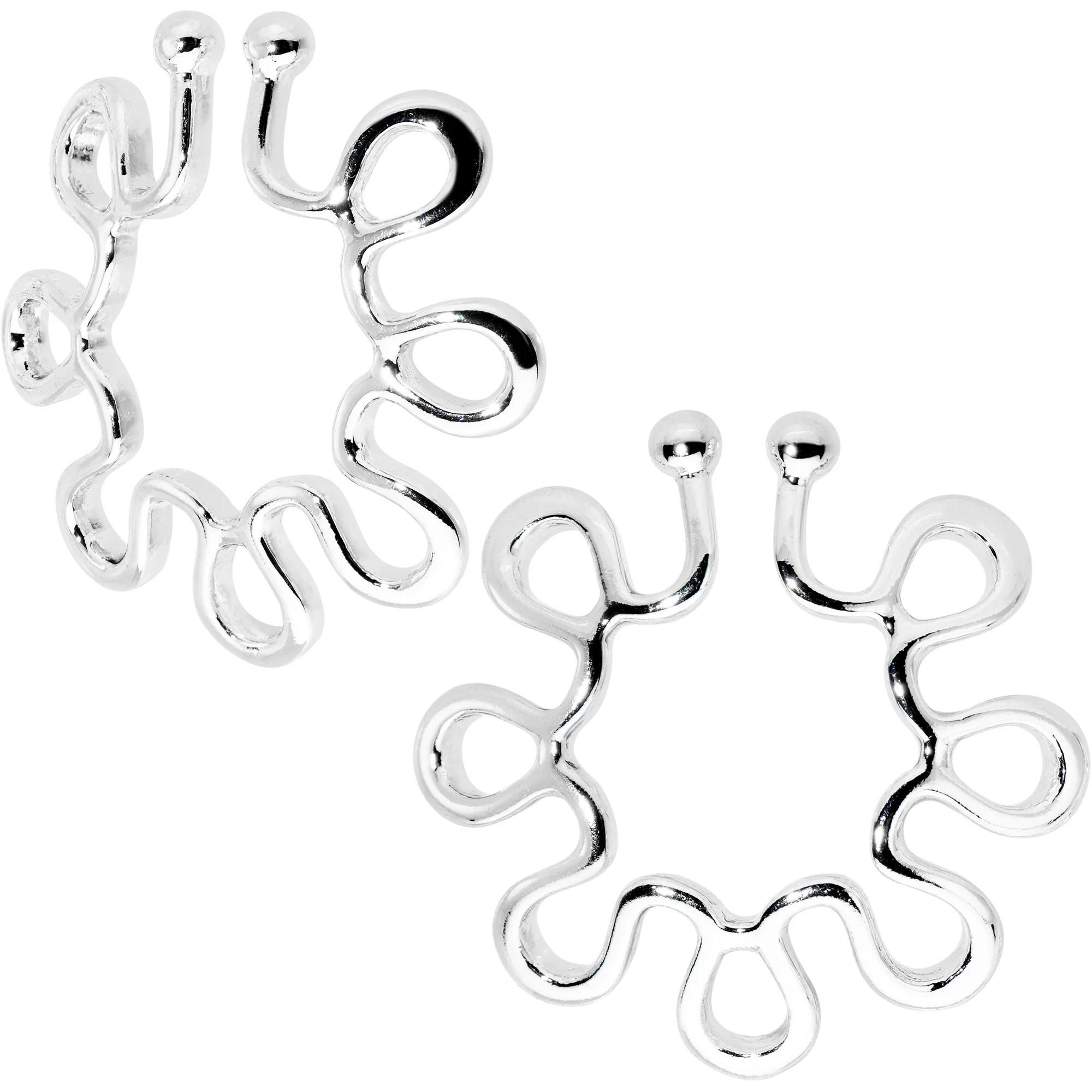 Trippy Flower Clip On Fake Nipple Ring Set - Image 2