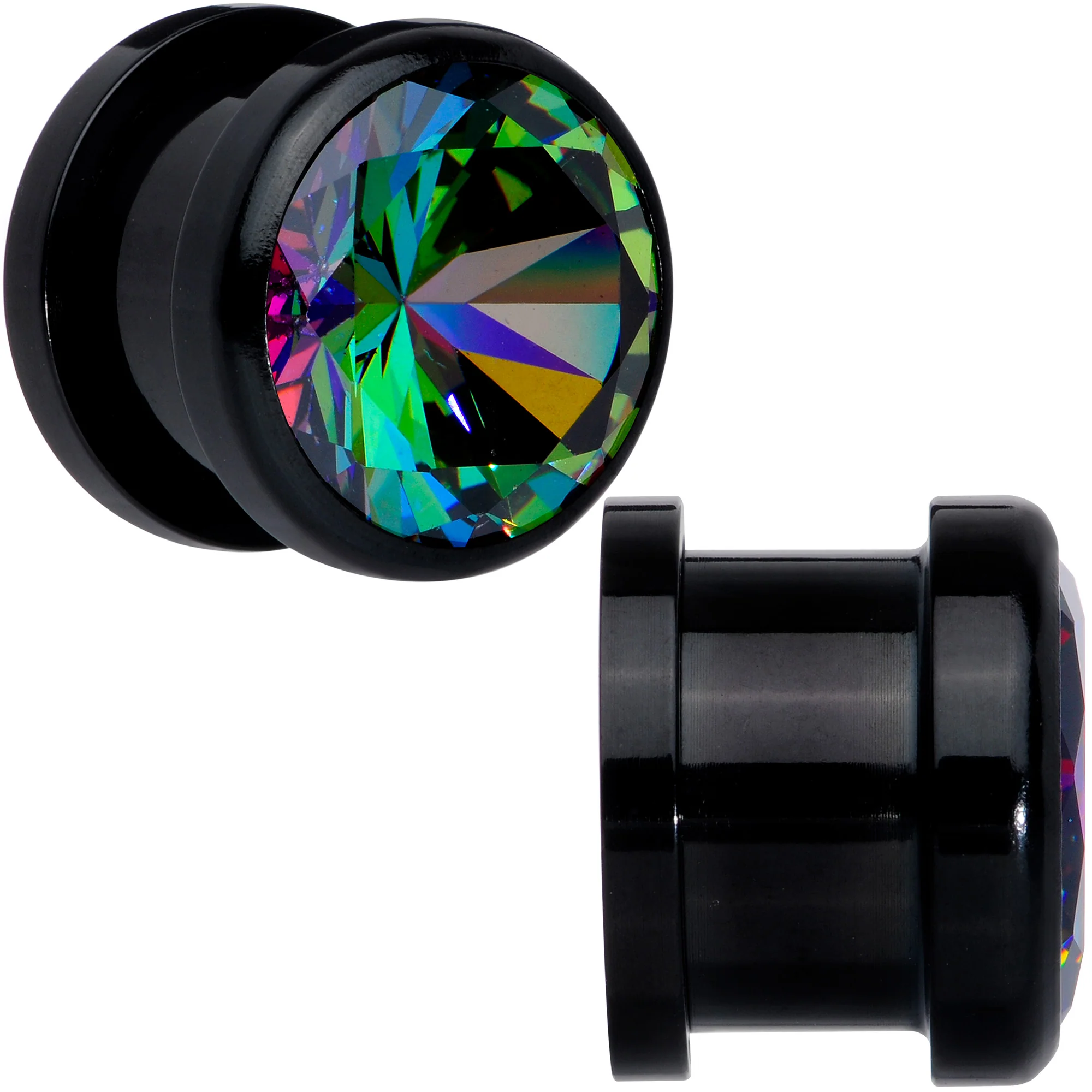 Vitrail CZ Gem Black Screw Fit Plug Set - Image 12