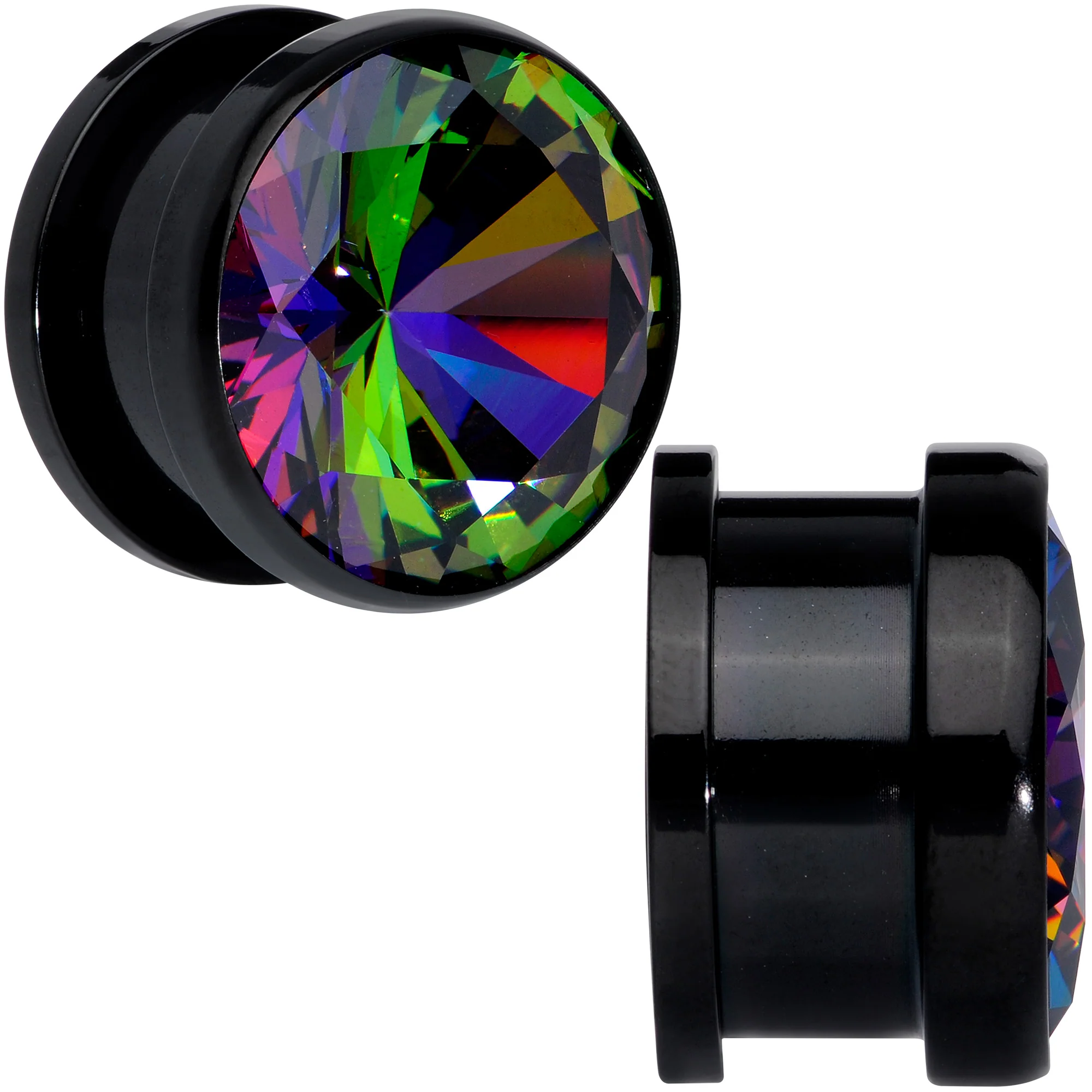 Vitrail CZ Gem Black Screw Fit Plug Set - Image 14