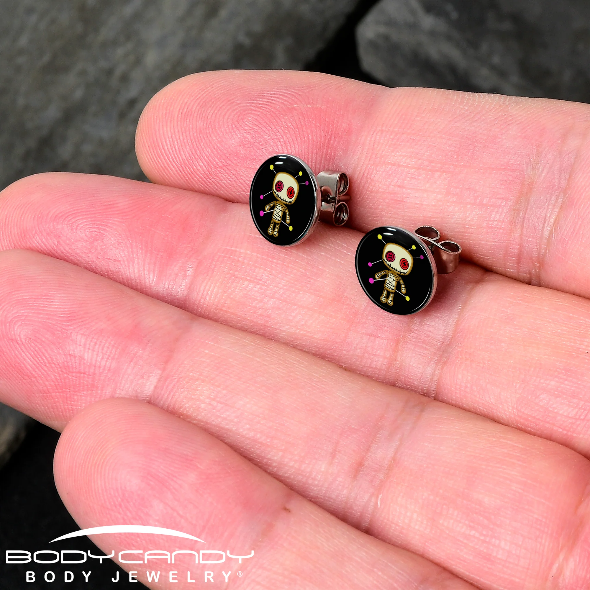 Voodoo Doll Stud Earrings by Onyx O - Image 2