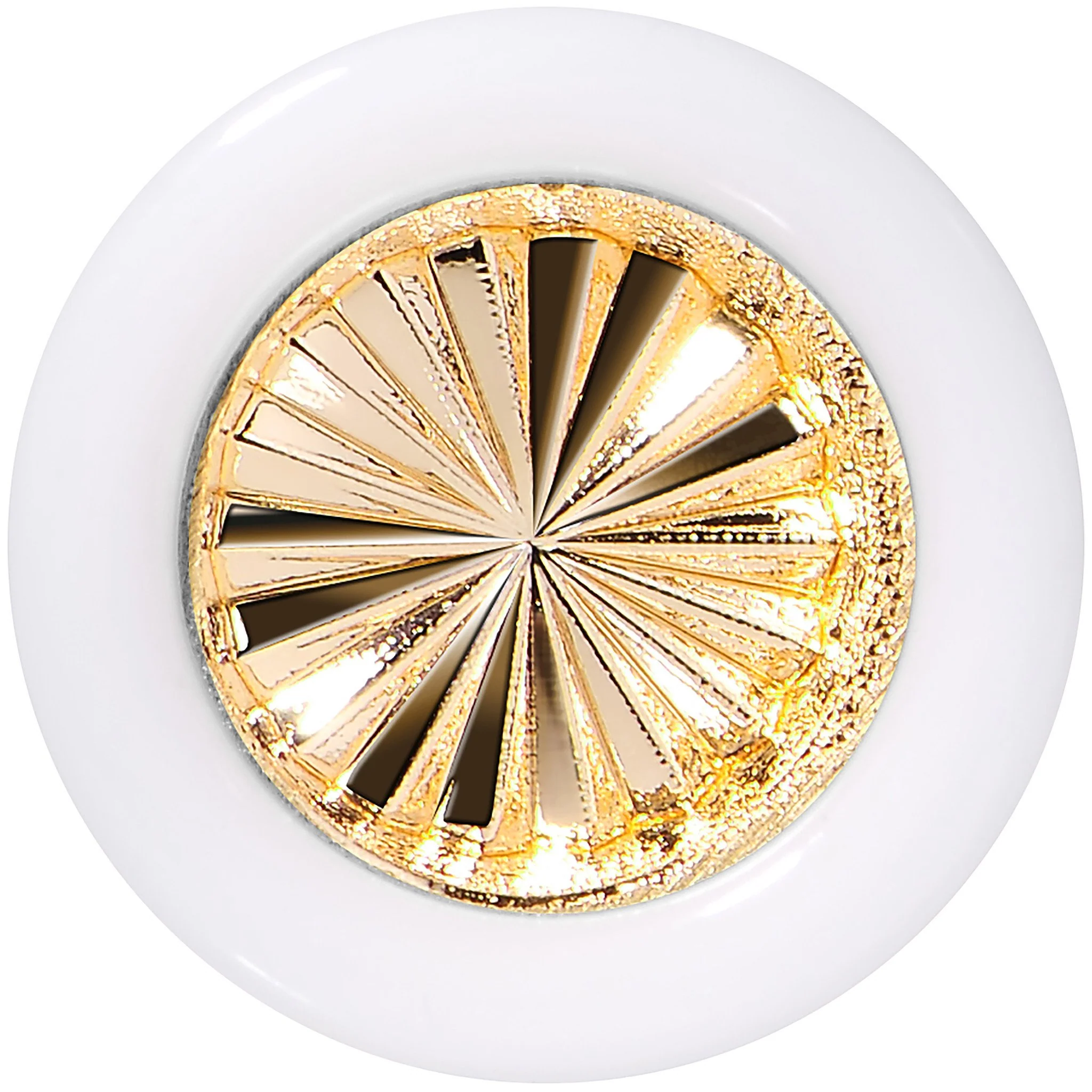 White Acrylic Gold Flashy Tire Rim Saddle Plug 2G to 20mm - Image 2