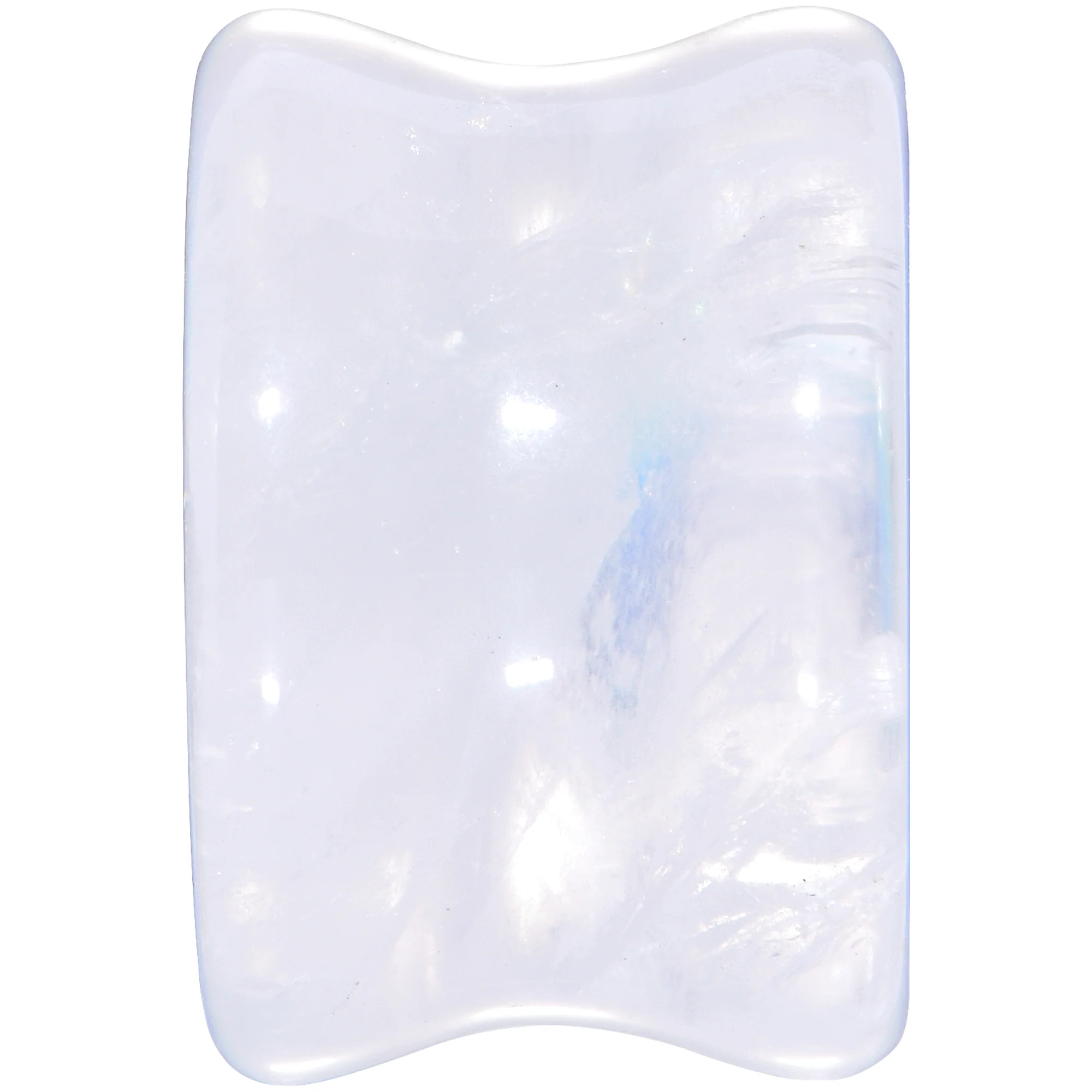 White Cloudy Quartz Double Flare Plug Set - Image 3