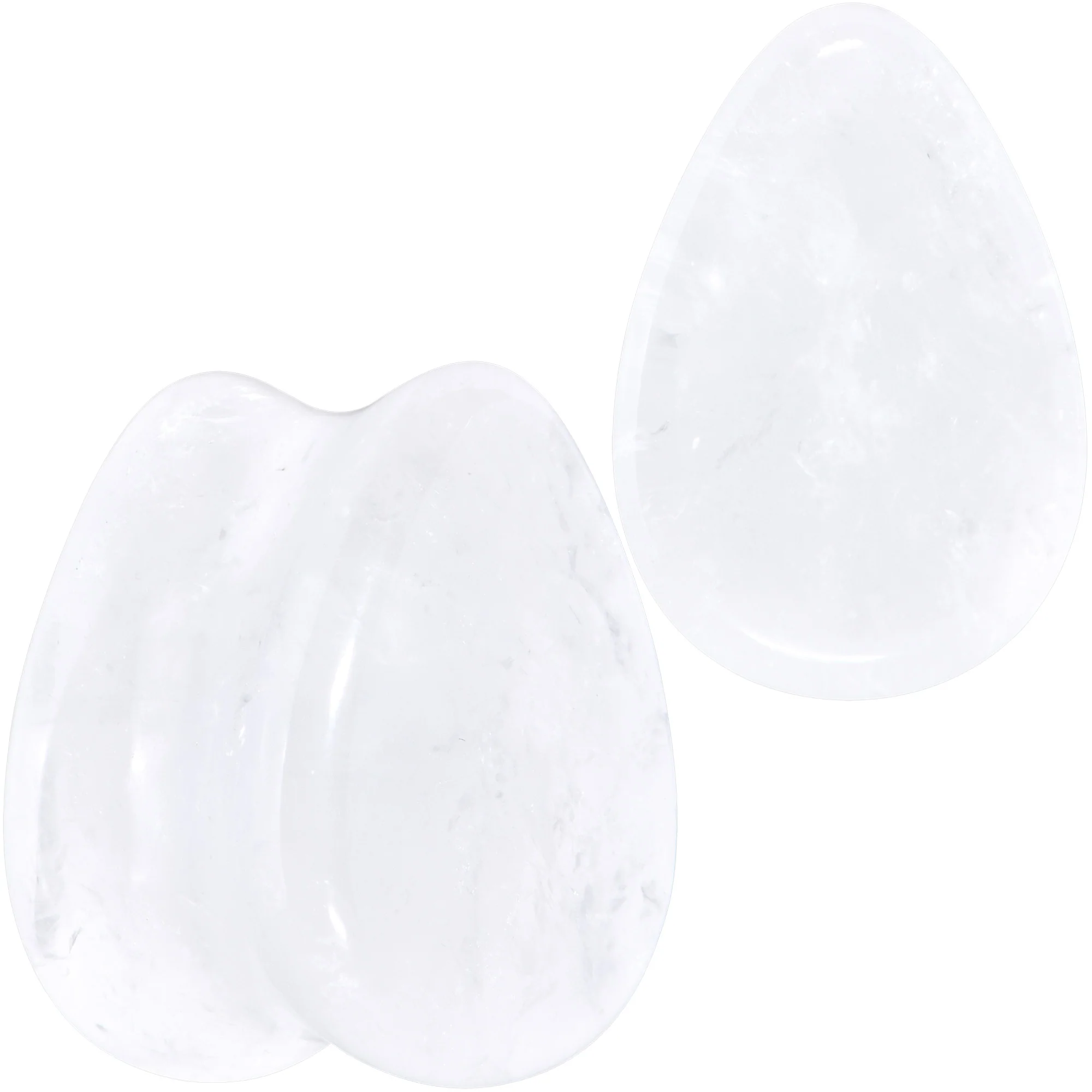 White Cloudy Quartz Drop Saddle Plug Set - Image 9
