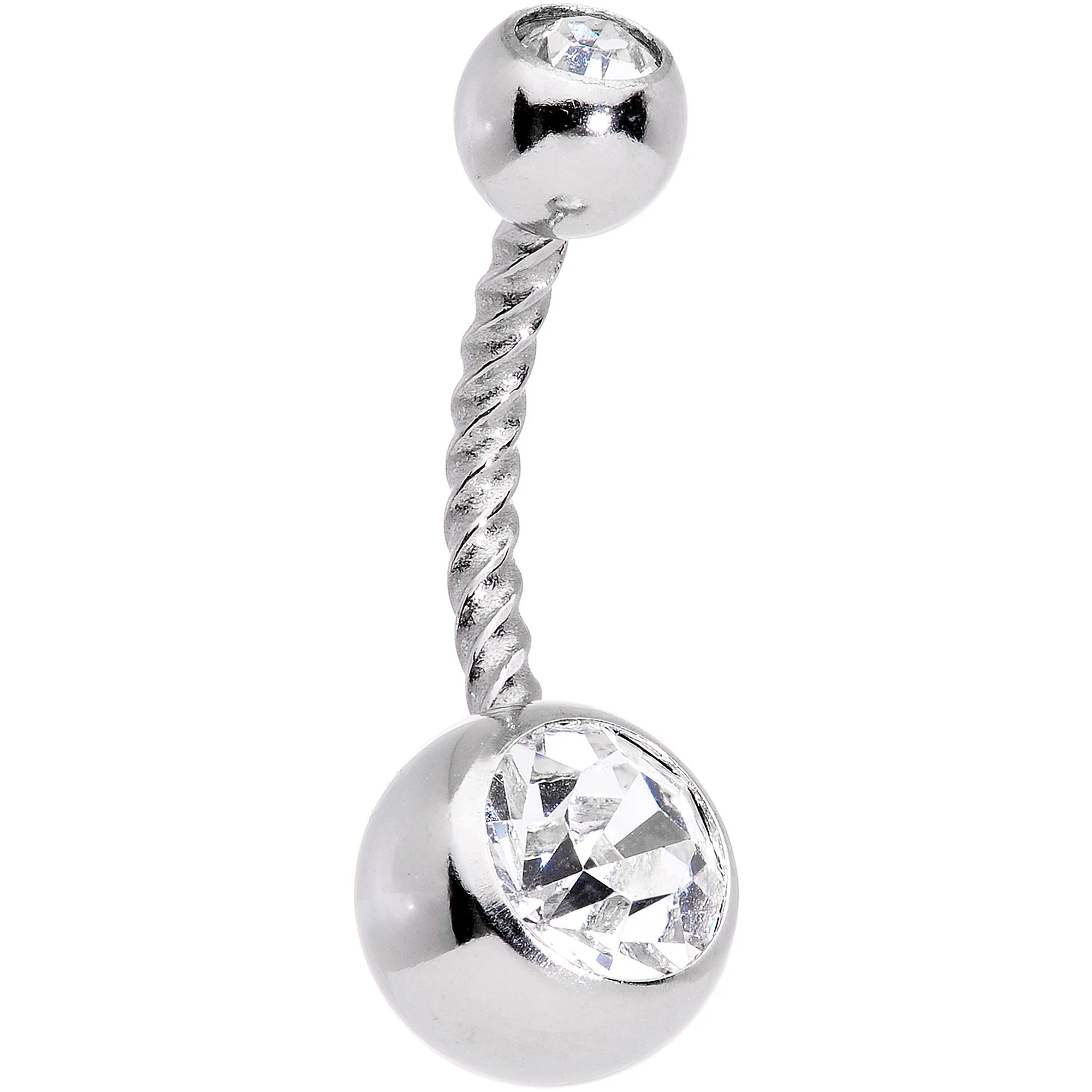 White Faux Opal Fun With Flowers Belly Ring Set of 3 - Image 3