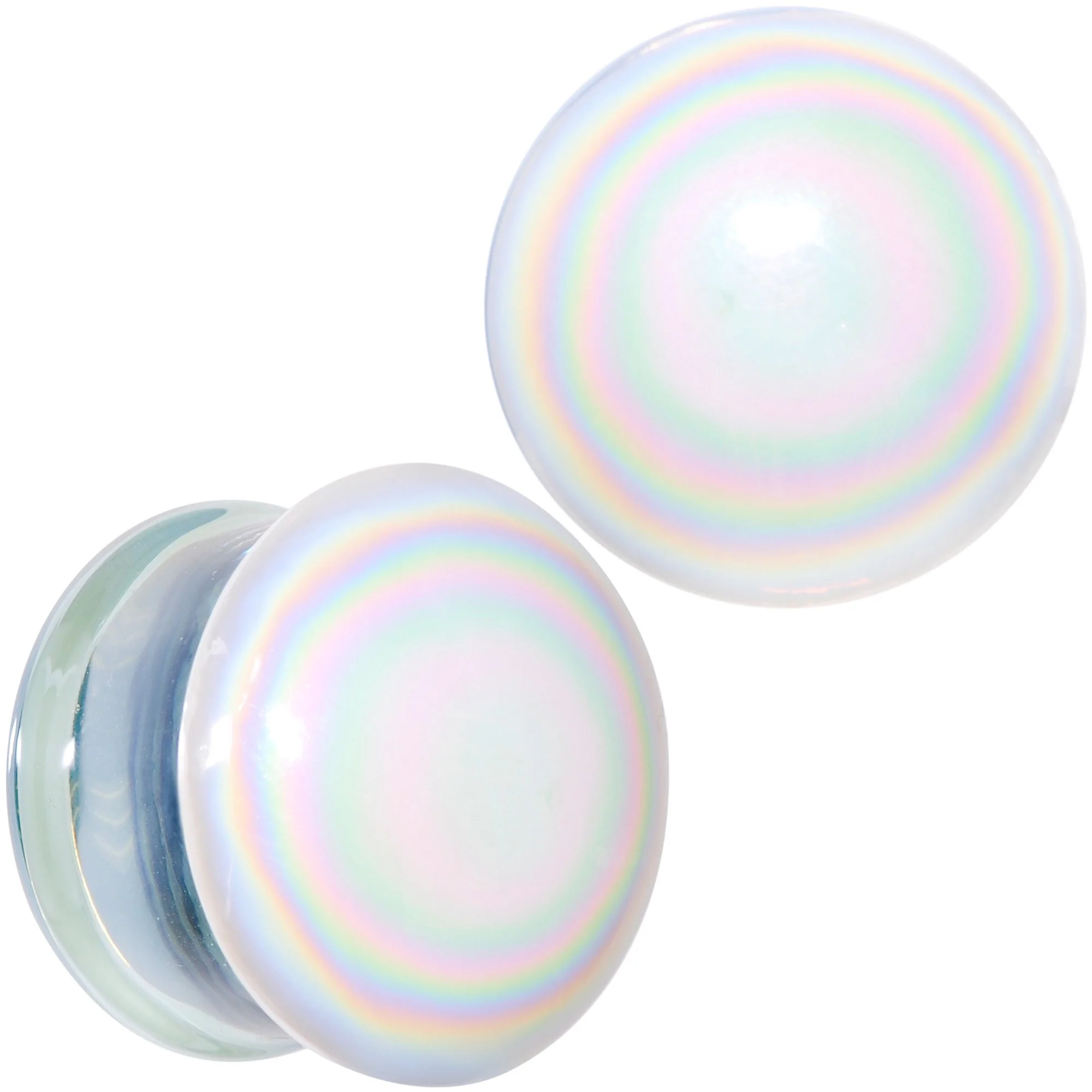 White Glass Radical Radiance Double Flare Plug Set 5mm to 19mm - Image 8