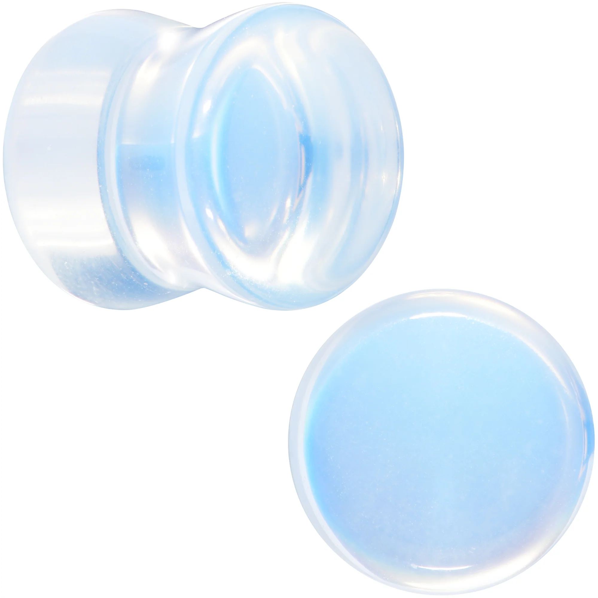 White Opalite Double Flare Plug Set - Image 5