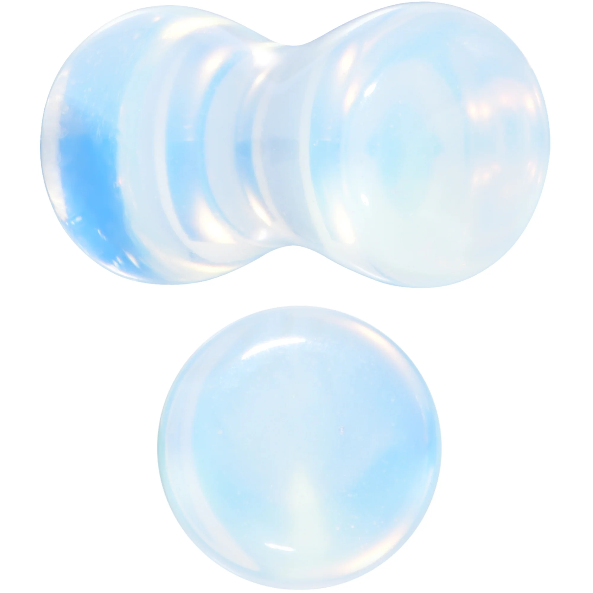 White Opalite Double Flare Plug Set - Image 6