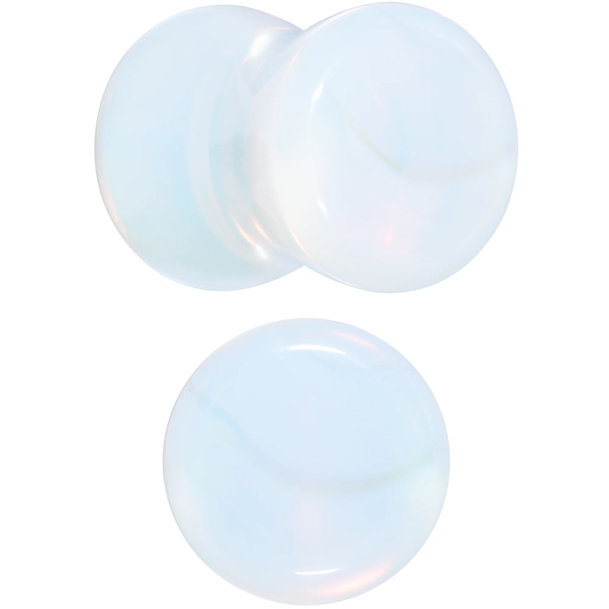White Opalite Double Flare Plug Set - Image 9