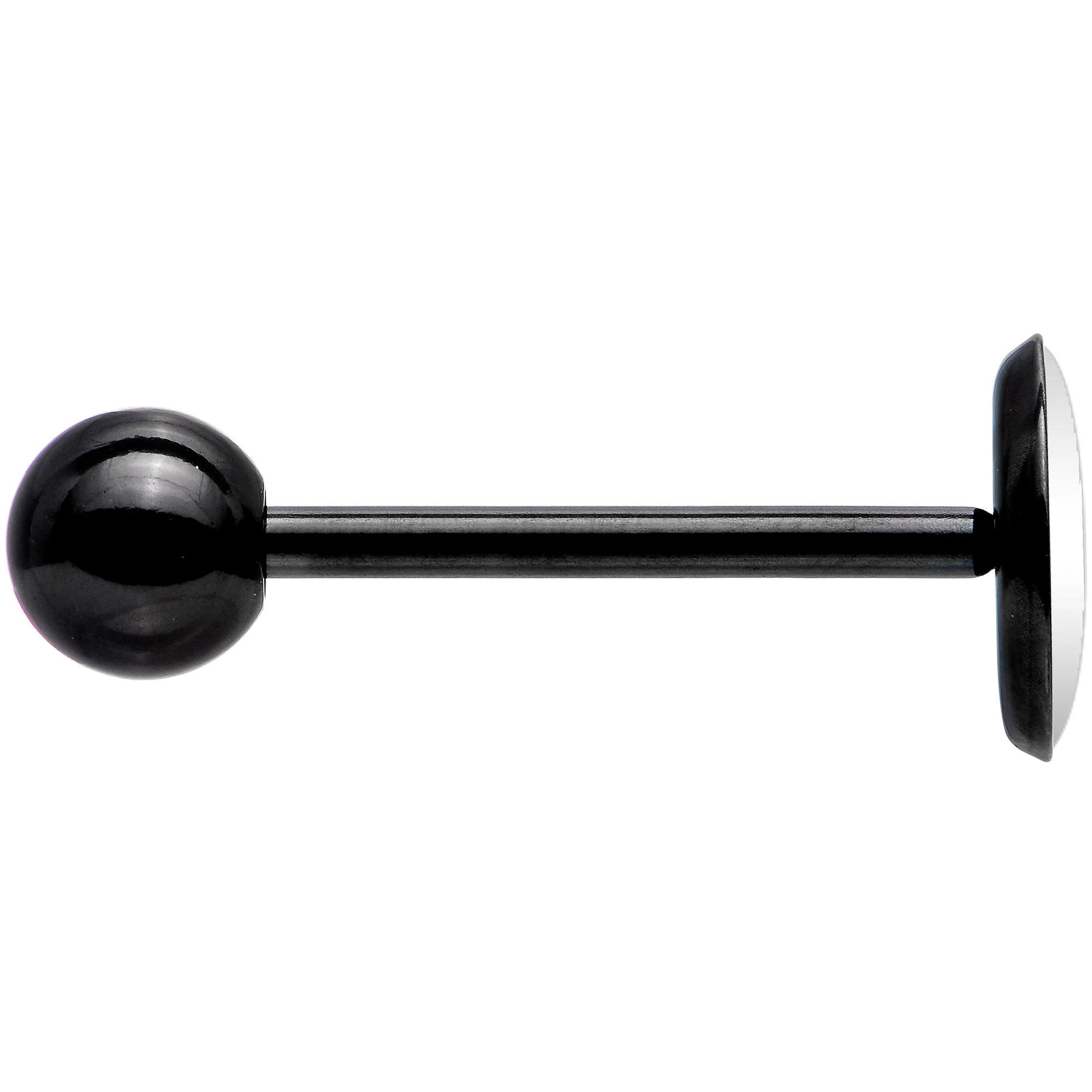 Woman Floral Silhouette Black Barbell Tongue Ring - Image 3