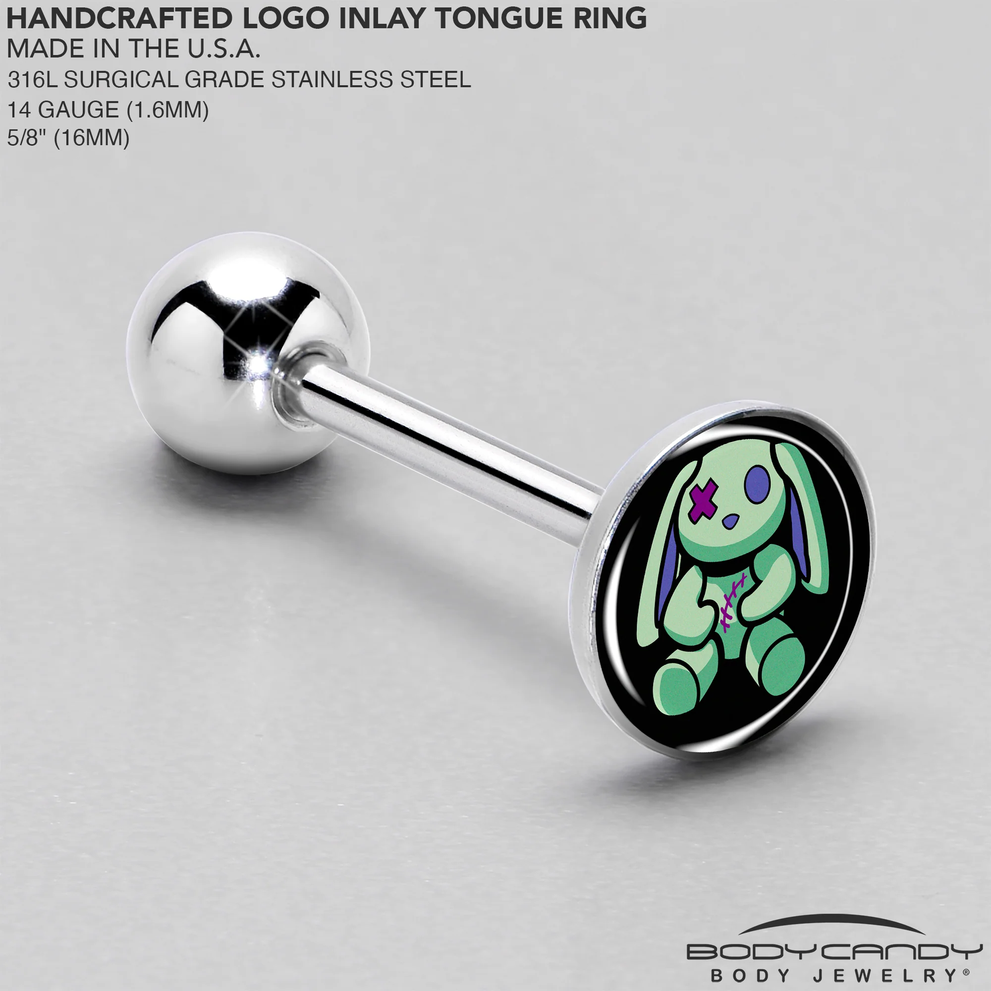 Zombie Bunny Barbell Tongue Ring by Onyx O - Image 4