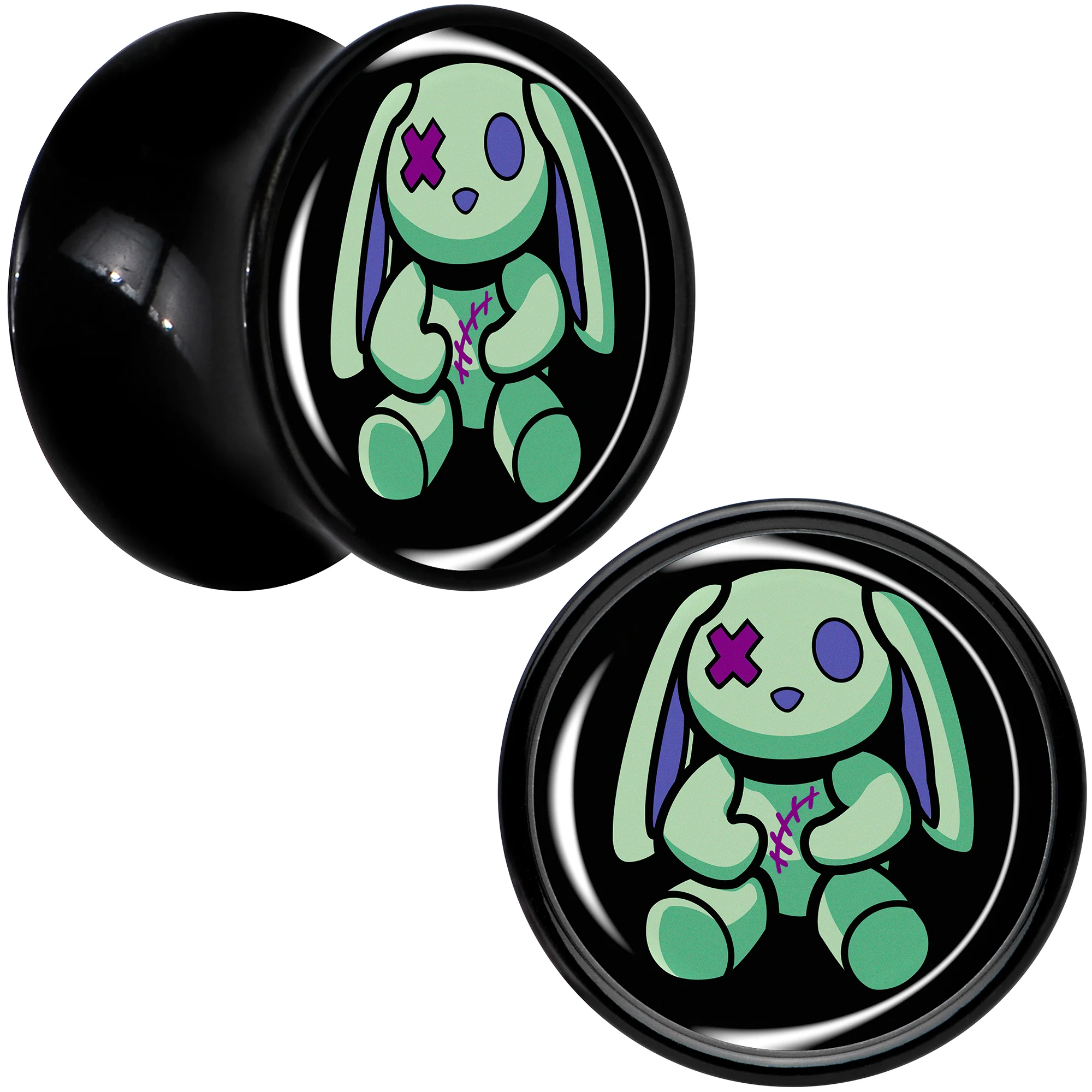 Zombie Bunny Black Acrylic Saddle Plug Set by Onyx O - Image 8